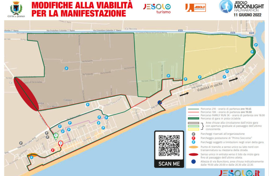Verkehrsbehinderungen Jesolo Moonlight Halfmarathon