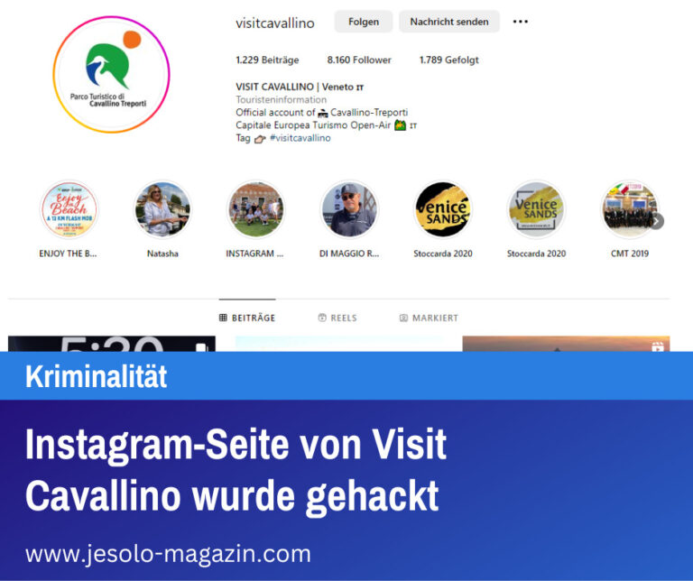 Instagram-Seite von Visit Cavallino wurde gehackt