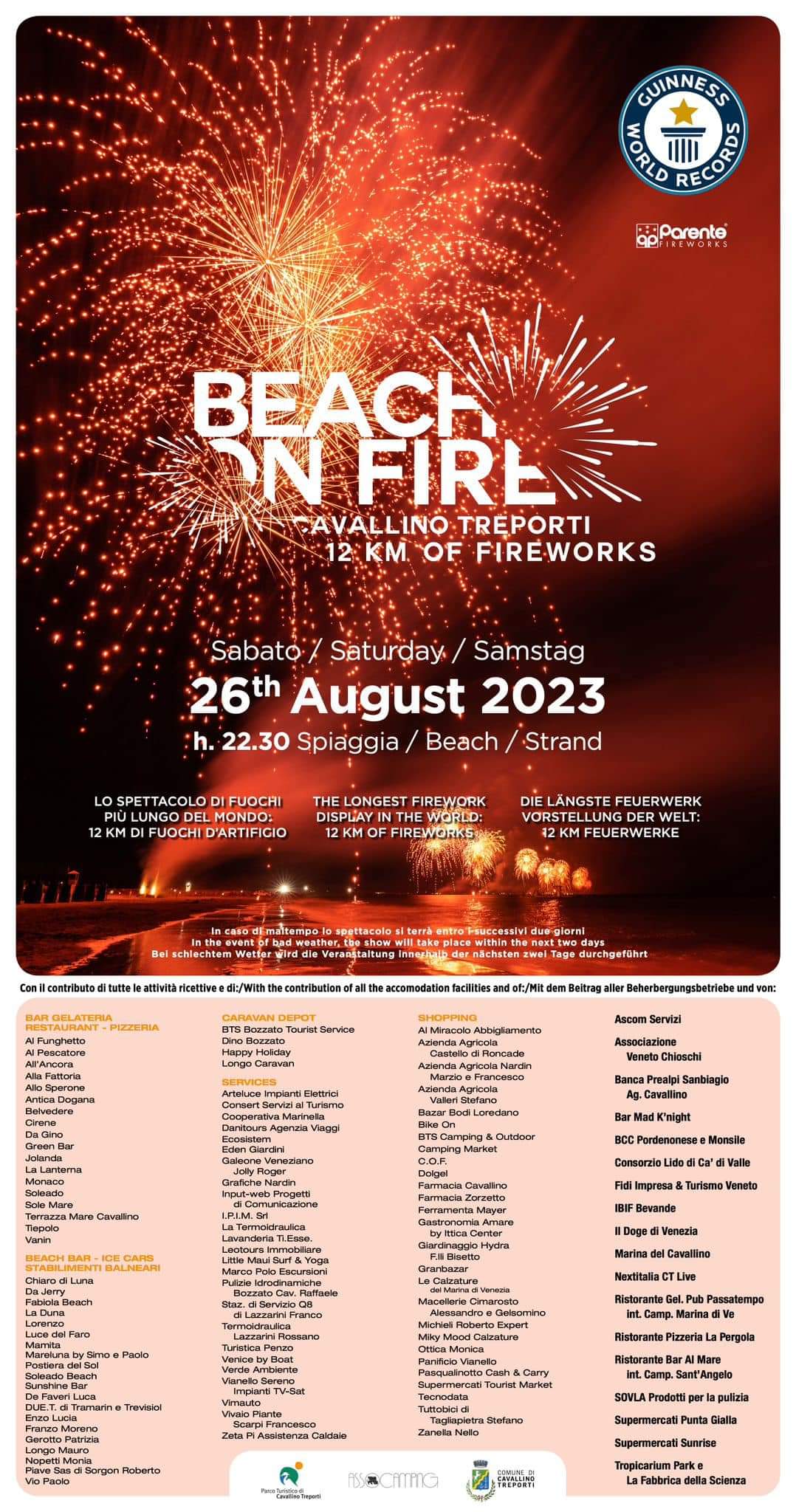 Beach on fire 2023 - das große Feuerwerk in Cavallino