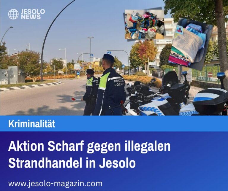 Aktion Scharf gegen illegalen Strandhandel in Jesolo