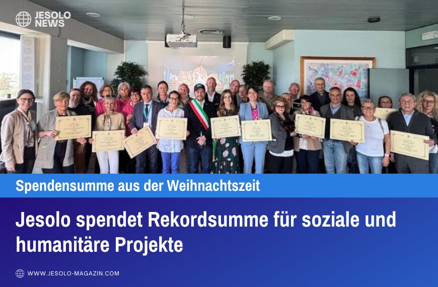 Jesolo spendet Rekordsumme für soziale und humanitäre Projekte