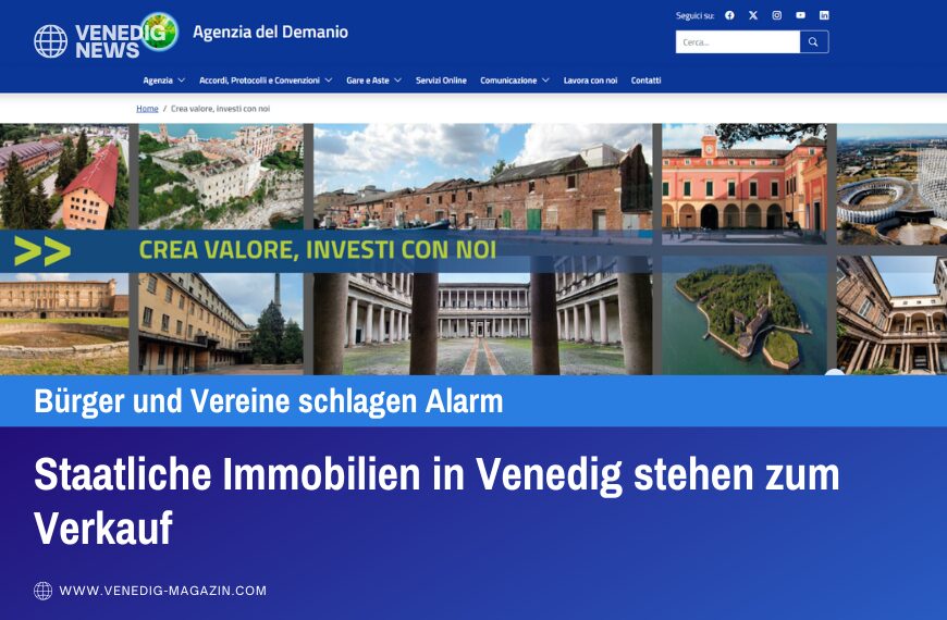 Staatliche Immobilien in Venedig stehen zum Verkauf