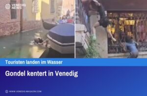 Gondel kentert in Venedig