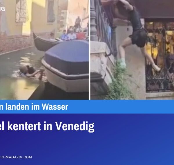 Gondel kentert in Venedig