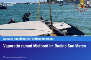 Vaporetto rammt Mietboot im Bacino San Marco