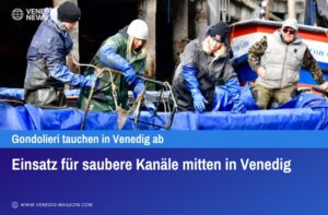 Einsatz für saubere Kanäle mitten in Venedig