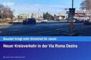 Neuer Kreisverkehr in der Via Roma Destra