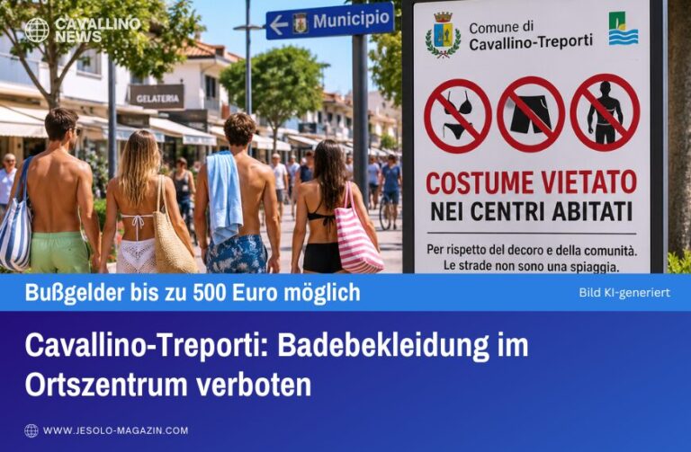 Cavallino-Treporti - Badebekleidung im Ortszentrum verboten