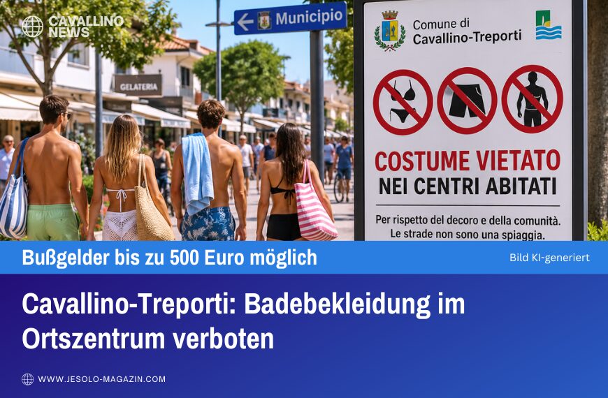 Cavallino-Treporti - Badebekleidung im Ortszentrum verboten