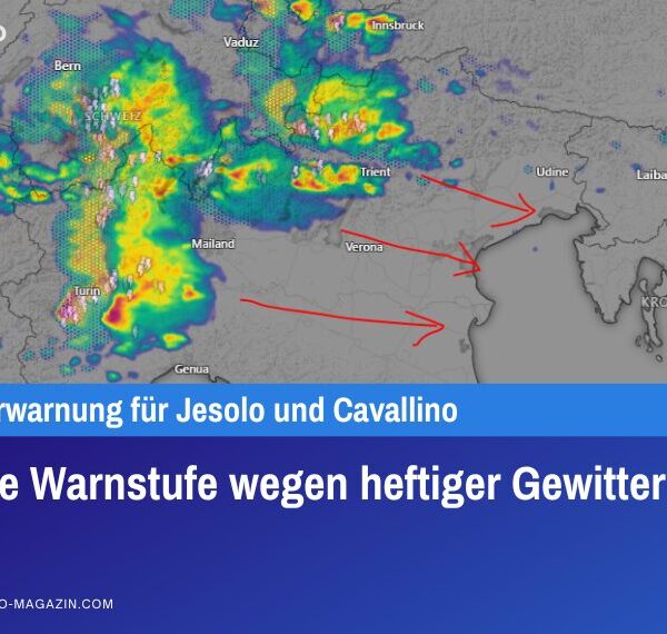 Orange Warnstufe wegen heftiger Gewitter