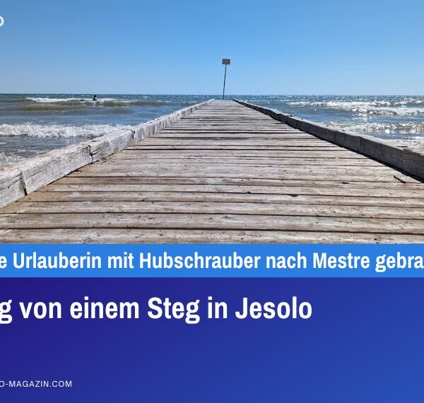 Sprung von einem Steg in Jesolo