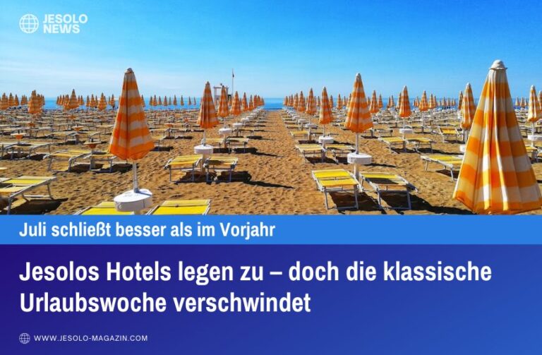Jesolos Hotels legen zu – doch die klassische Urlaubswoche verschwindet