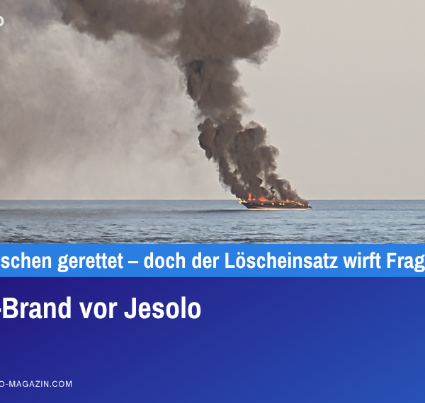 Yacht-Brand vor Jesolo