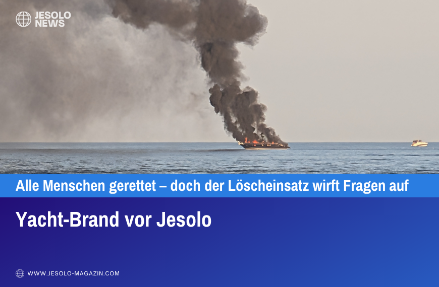 Yacht-Brand vor Jesolo